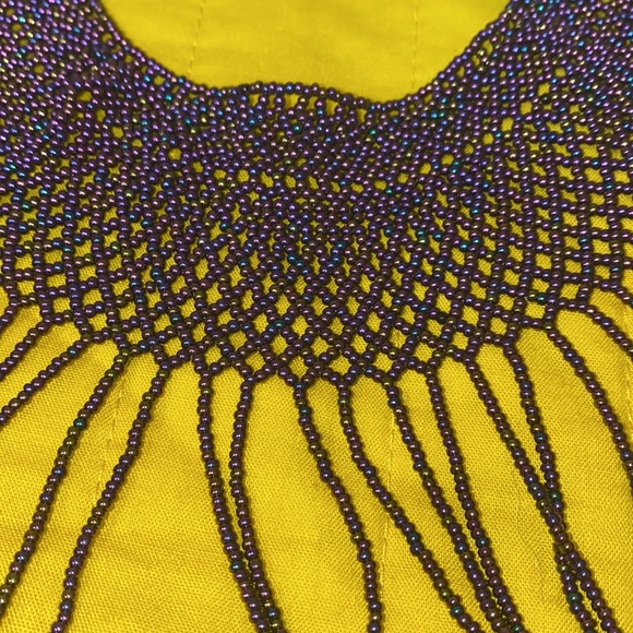 HANDMADE Purple beaded necklace - Picture 3 of 4